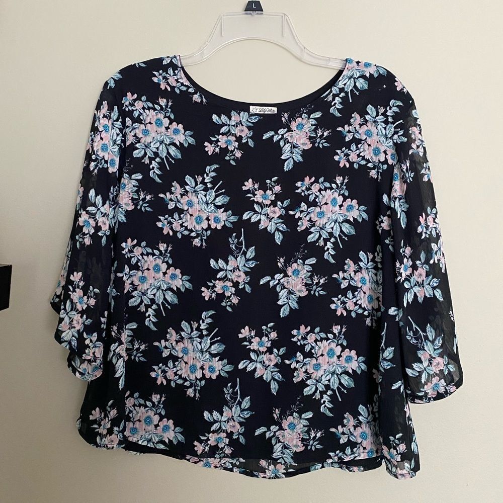 Beautiful Floral Blouse with Light Pink Flowers
